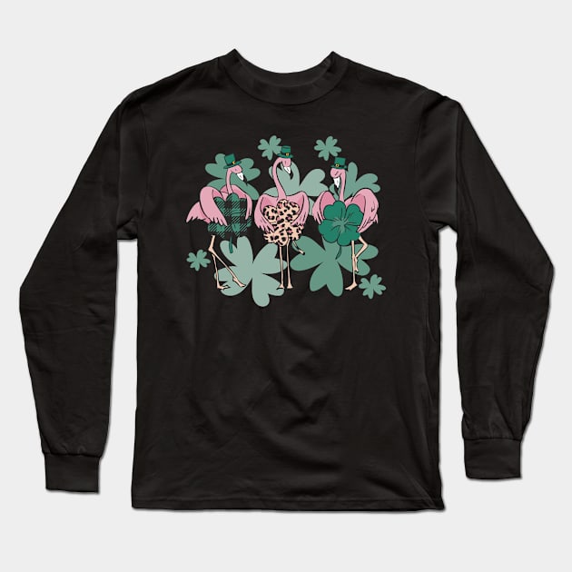 St Patrick's flamingos St Patrick's Long Sleeve T-Shirt by AntiAntiFlorian